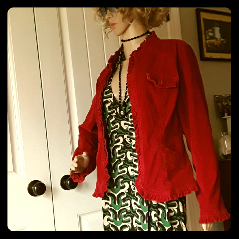 Live A Little Red Corduroy Blazer/Jacket